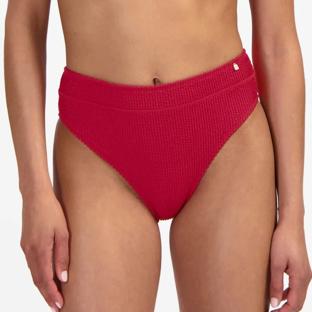 Beachlife Lipstick Red High Waist Bikinibroekje