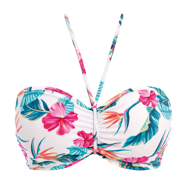 Freya Swim Palm Paradise Bandeau Bikinitop White