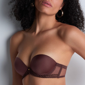 Aubade Sheer Emotion Strapless BH Sepia