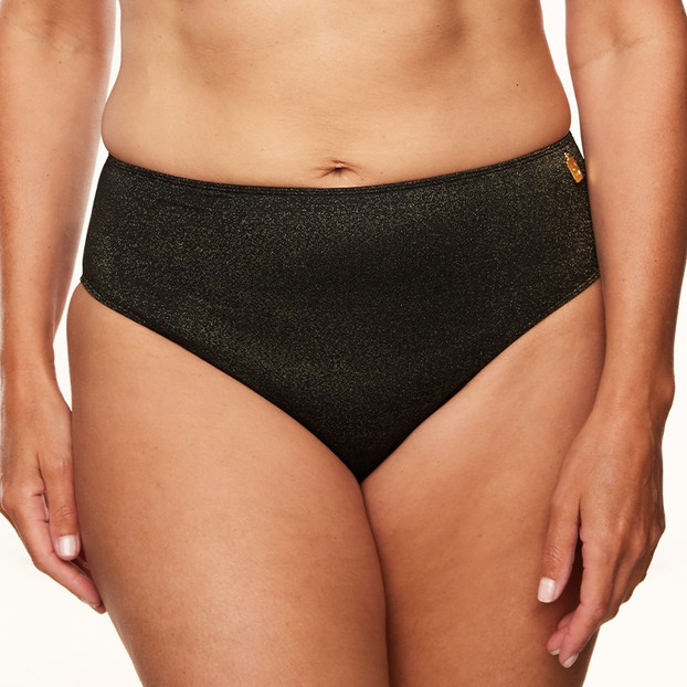 Annadiva Sparkling Black Hoog Bikinibroekje Black