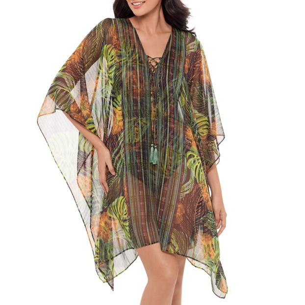 Miraclesuit Sunset Islet Kaftan Black Multi