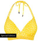 Yellow Dot Padded Triangle Bikinitop