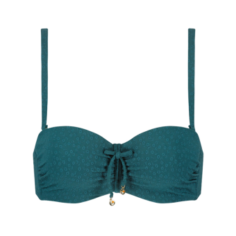 Flora Teal Bandeau Bikinitop