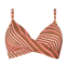 Annadiva Swim Stripe Lurex Twist Bikinitop Caramel