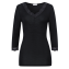 Hanro Woolen Lace 3/4 Sleeve Shirt Black