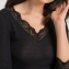 Hanro Woolen Lace 3/4 Sleeve Shirt Black