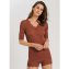 Hanro Woolen Lace T-shirt Marsala