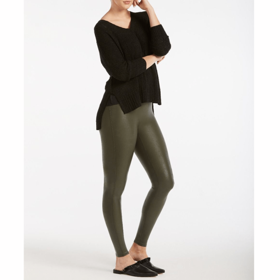 Spanx Ready-to-Wow Faux Leather Corrigerende Legging Rich Olive